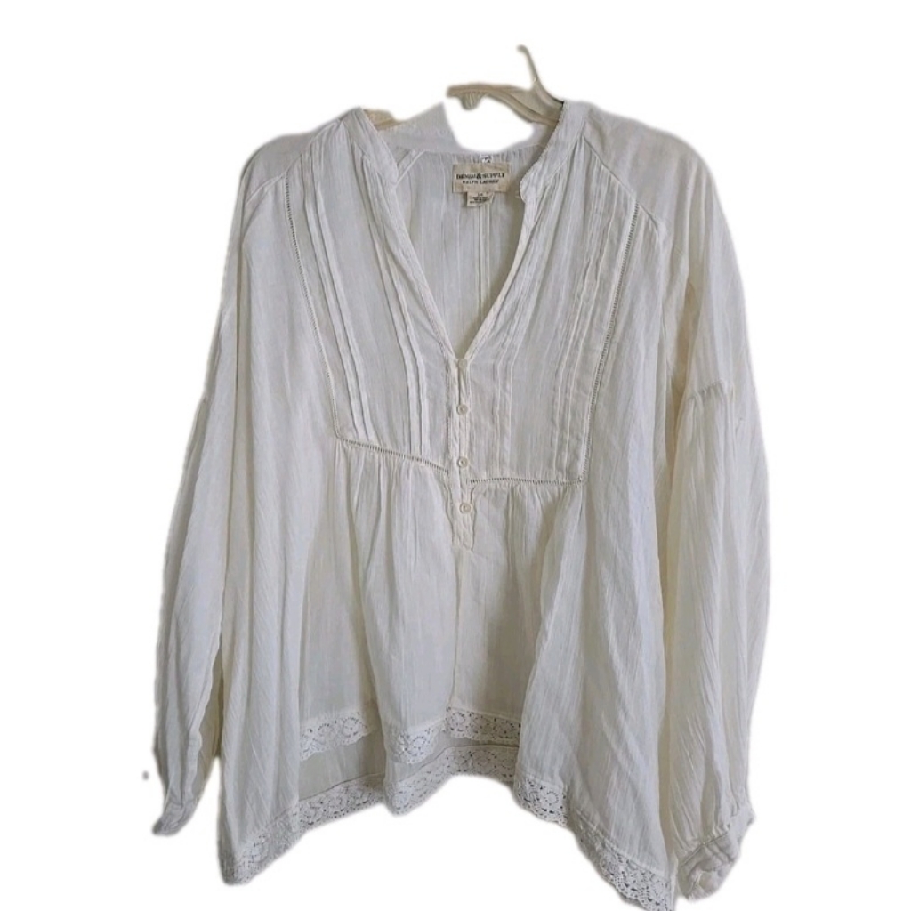 Denim And Supply Cream Gause Gypsy Blouse